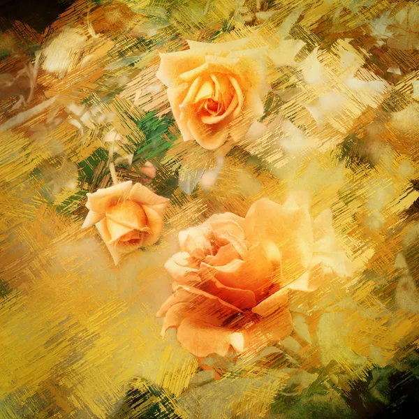 Romantic orange roses background — Stock Photo © Julietart 29323145