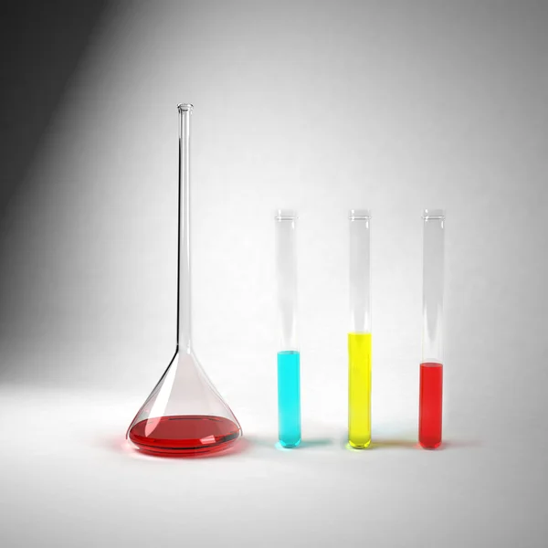 Objectos de vidro científicos - tubos de ensaio — Fotografia de Stock