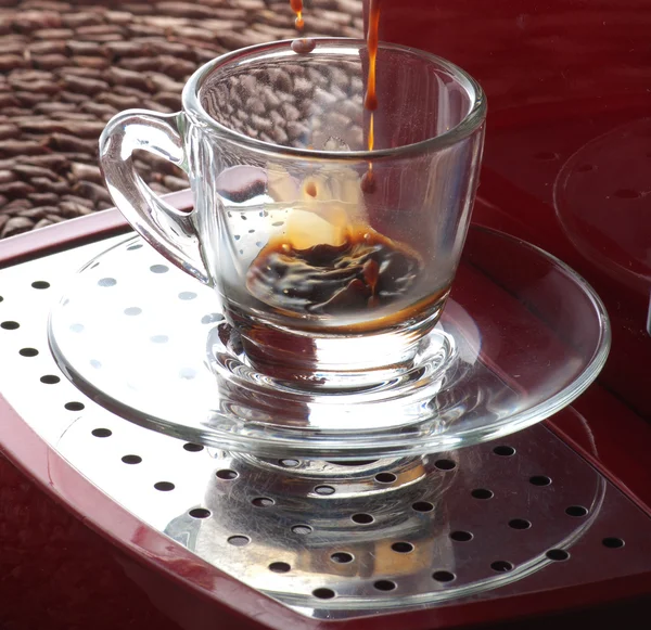 Un espresso tazza di vetro — Foto Stock