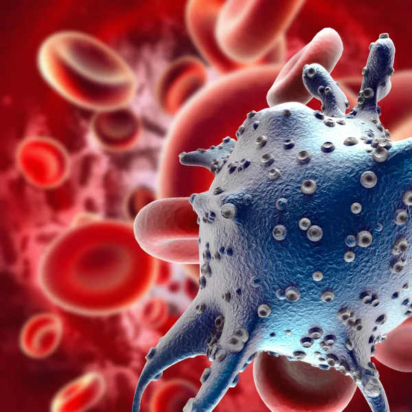 HIV cells in blood stream — Stock Photo, Image