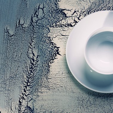 Boş kahve fincanı. görünümünün üzerinde.