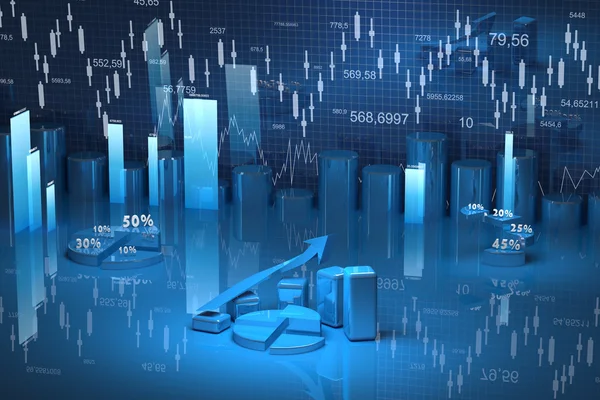 Gráfico financeiro de negócios, diagrama, barra, gráfico — Fotografia de Stock