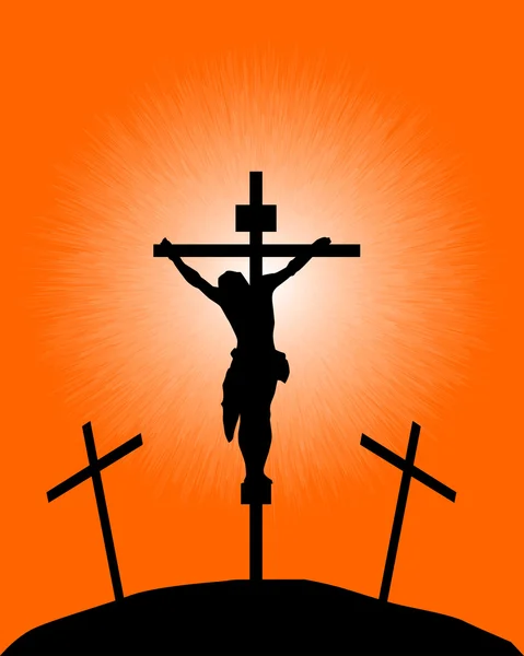 Silhouette of a crucifix — Stock Vector