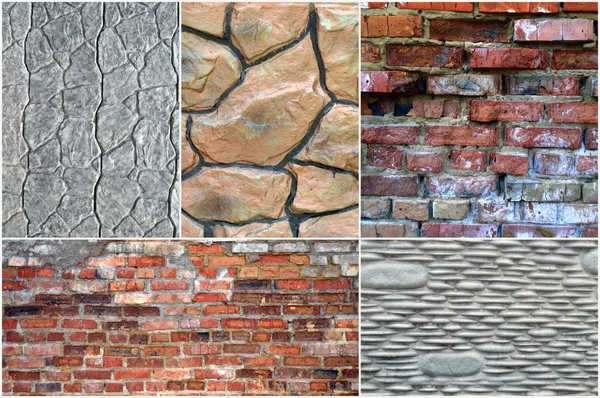 오래 된 벽돌 쌓기 및 캐스트 콘크리트 — 스톡 사진