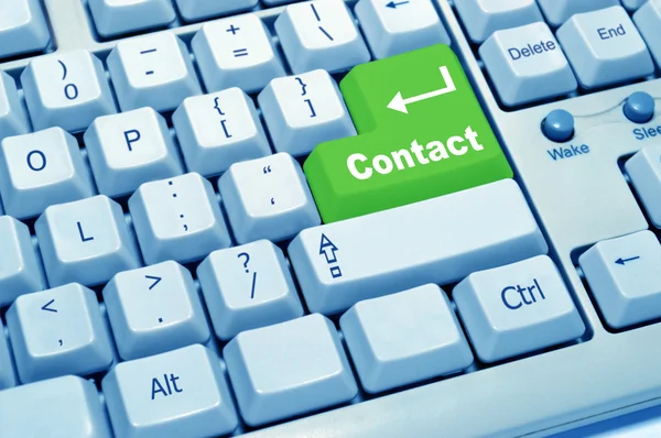 The green button contact — Stock Photo, Image