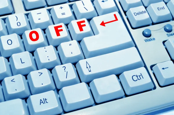 OFF of computer keyboard — Stock Photo, Image
