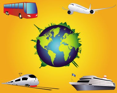 Turuncu arka manzaraları ile dünya