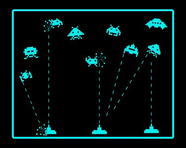attack of space invaders clipart