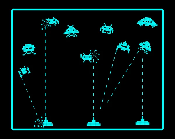 Aanval van space invaders — Stockvector