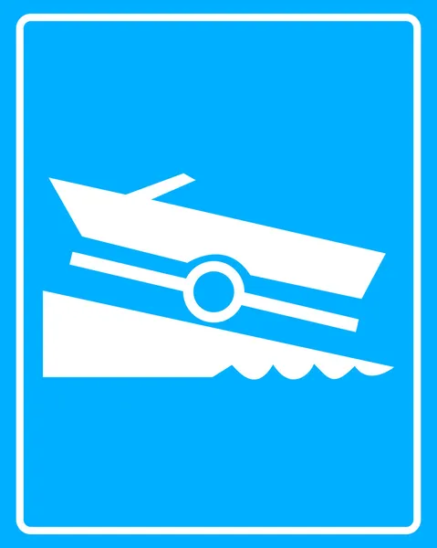 White sign with a boat trailer — Stock Vector