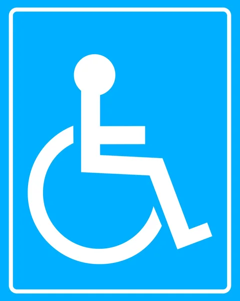 Icona bianca sedia a rotelle — Vettoriale Stock