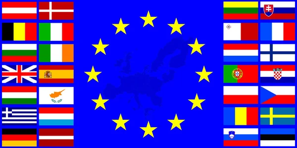 Flaggen der Europäischen Union — Stockvektor