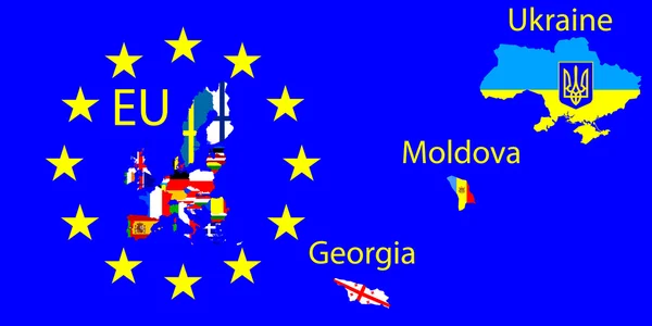 Χάρτης της Ευρωπαϊκής Ένωσης — Διανυσματικό Αρχείο