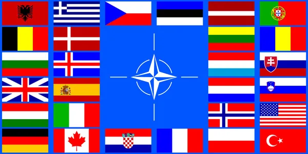 Bendera negara-negara NATO - Stok Vektor