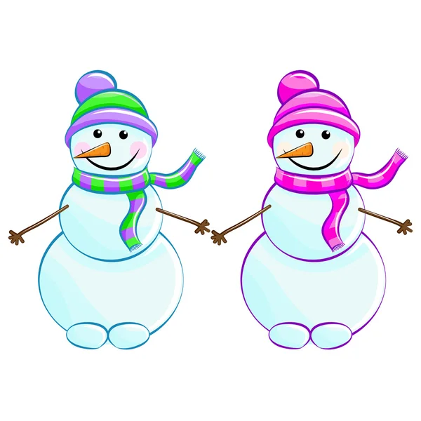 Dos muñecos de nieve — Archivo Imágenes Vectoriales
