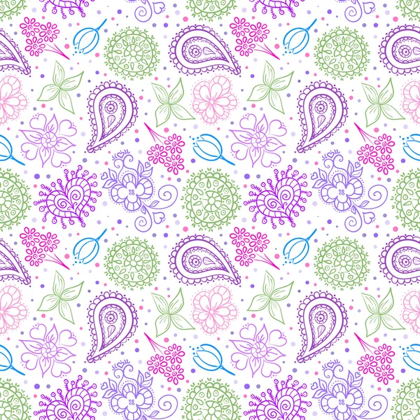 Flower Garden Seamless Pattern — Stock Vector