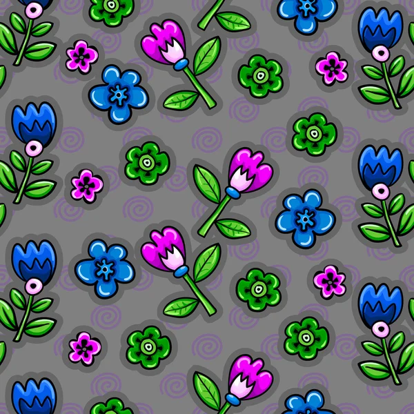 Naadloze patroon met bloem en blad — Stockvector