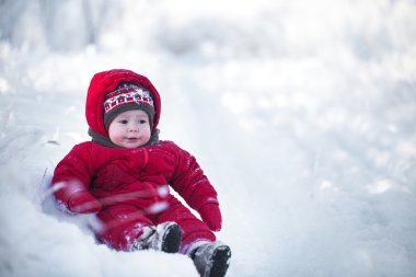 Eğleniyor snowy orman ailesi