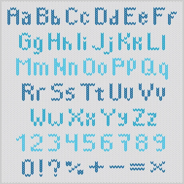Knitted vector alphabet — Stock Vector