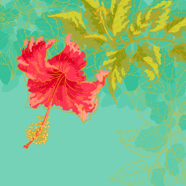 Flor de hibisco sobre fundo tonificado — Fotografia de Stock