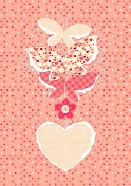 Valentine's Day background with butterflies — Stock Vector