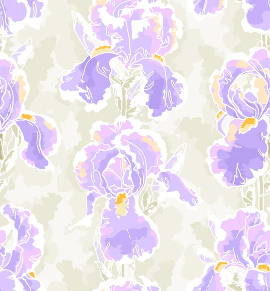 Modèle sans couture avec iris — Image vectorielle