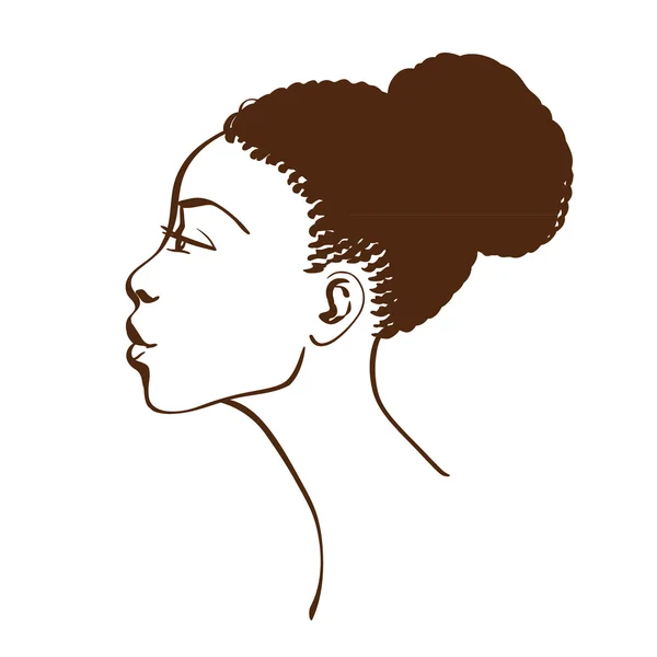 Retrato vectorial de hermoso perfil de mujer — Vector de stock