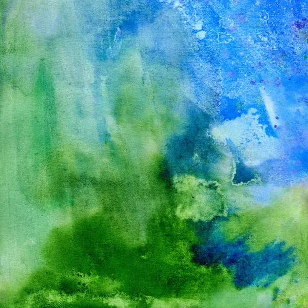 Herbe et ciel. Fond aquarelle abstrait — Photo