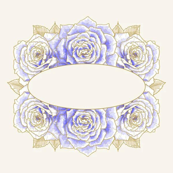 Romantisk bakgrund med blå rosor — Stock vektor