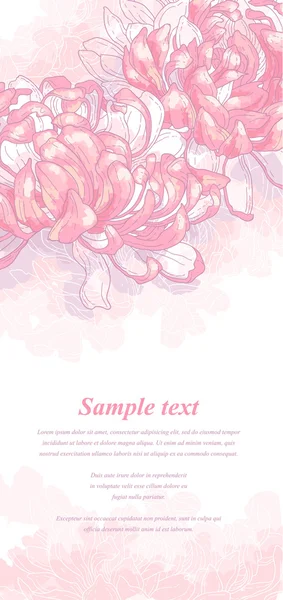 Fond romantique avec chrysanthème rose — Image vectorielle