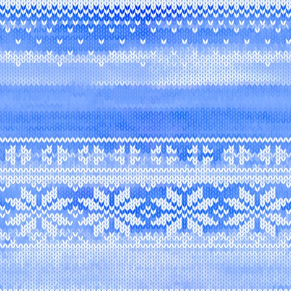 Vector seamless knitted pattern with snowflakes — Stock Photo, Image
