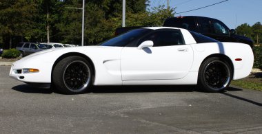 White Corvette clipart
