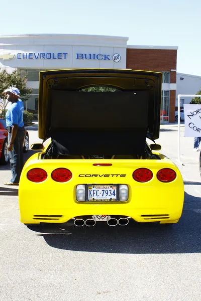Back of a yellow Corvette — Stock Photo, Image