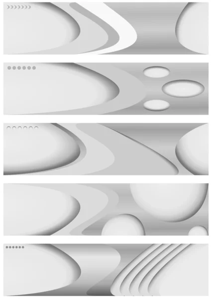 Set of five banners, futuristic headers — Stock Vector