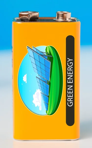 Green energy battery — Stock Photo, Image