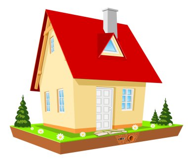 ev çizimi. evi su ve atık su infrastr bağlı