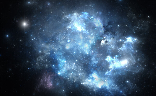 Blue space nebula