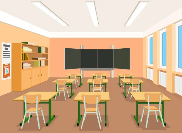 Ilustración vectorial de un aula vacía — Vector de stock