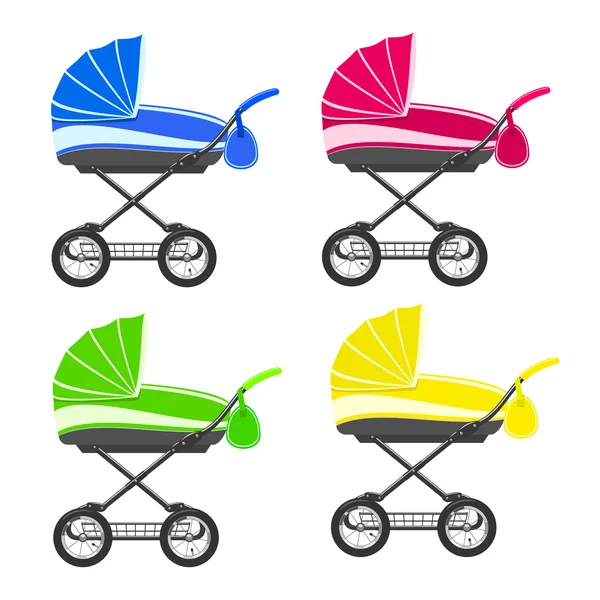 Bunte Kinderwagen — Stockvektor