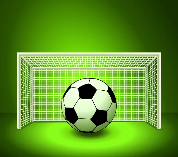 Ballon de football vectoriel sur le terrain vert — Image vectorielle