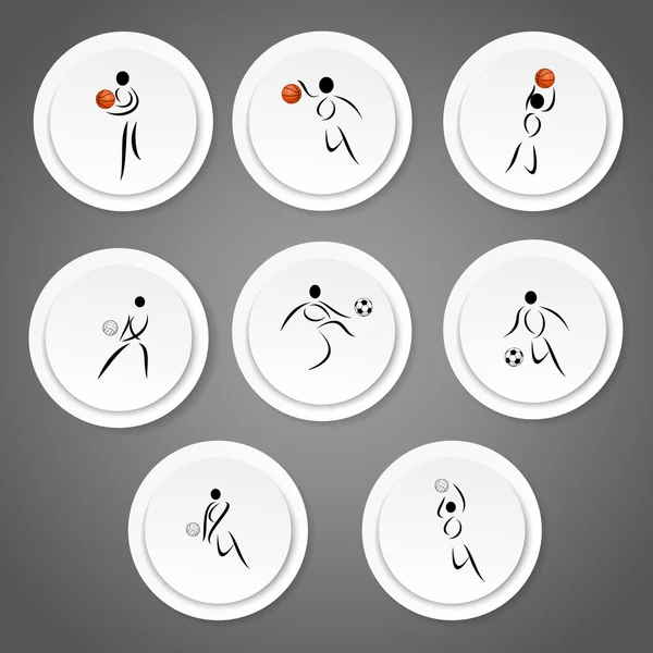 Sport symbool stickers — Stockvector