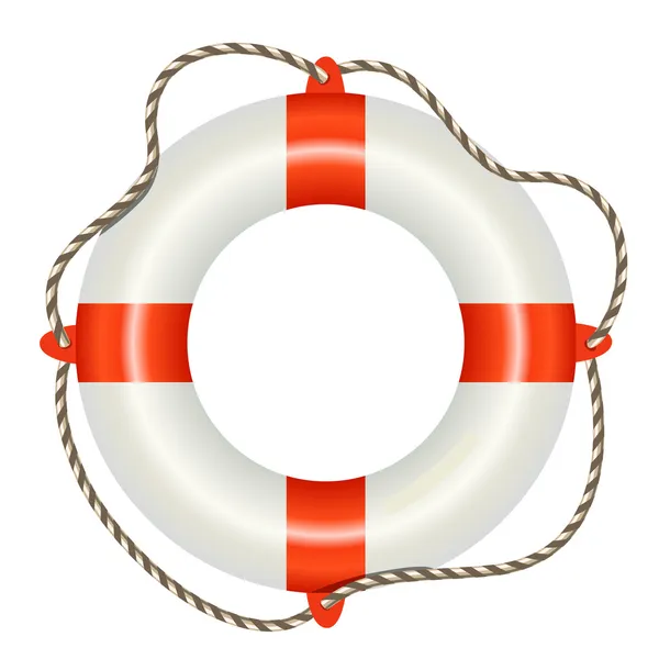 Bóia Lifesaver isolado no fundo branco — Vetor de Stock
