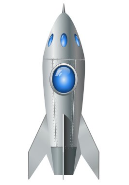 roket beyaz arkaplanda izole edildi