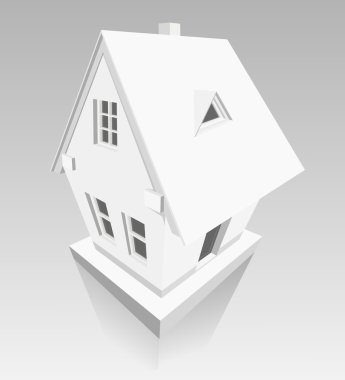 House made of paper on grey background clipart