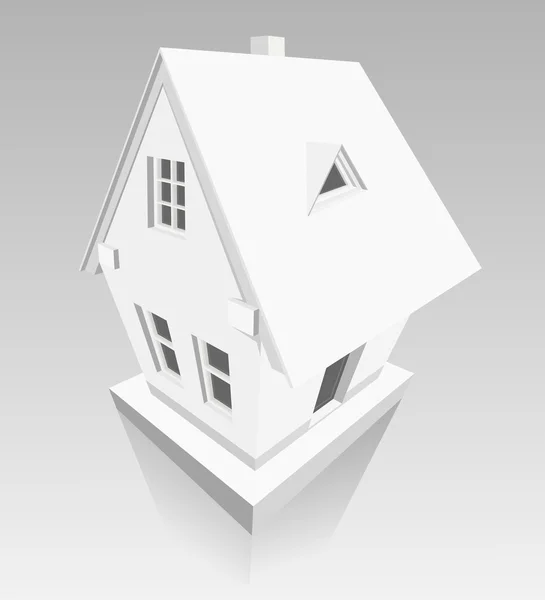 Haus aus Papier auf grauem Hintergrund — Stockvektor