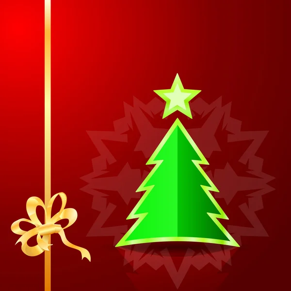 Christmas tree on the red background — Stock Vector