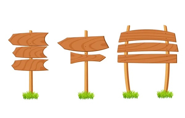 Conjunto de signo de madera abstracto — Vector de stock