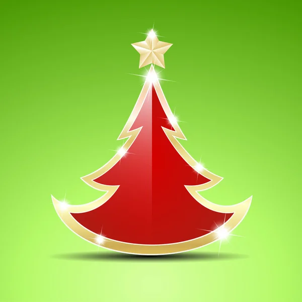 Simple glossy Christmas tree — Stock Vector