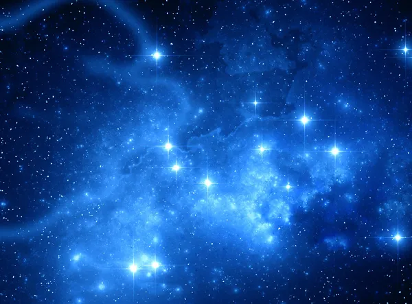 Blauer Raumsternnebel — Stockfoto