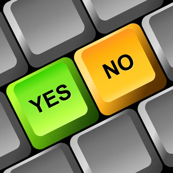 YES and NO button on the keyboard. — Stock Vector